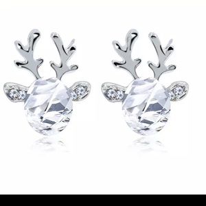 CRYSTAL EMBELLISHED REINDEER EARRINGS